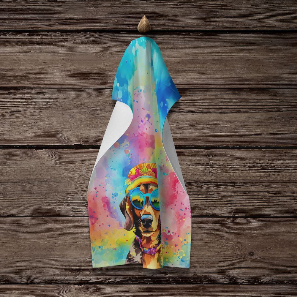 Dachshund Hippie Dawg Kitchen Towel Dish Cloths Guest Hand Towel Decorative Bathroom Towel for Face,Tea, Dishcloth, Kitchen and Bath