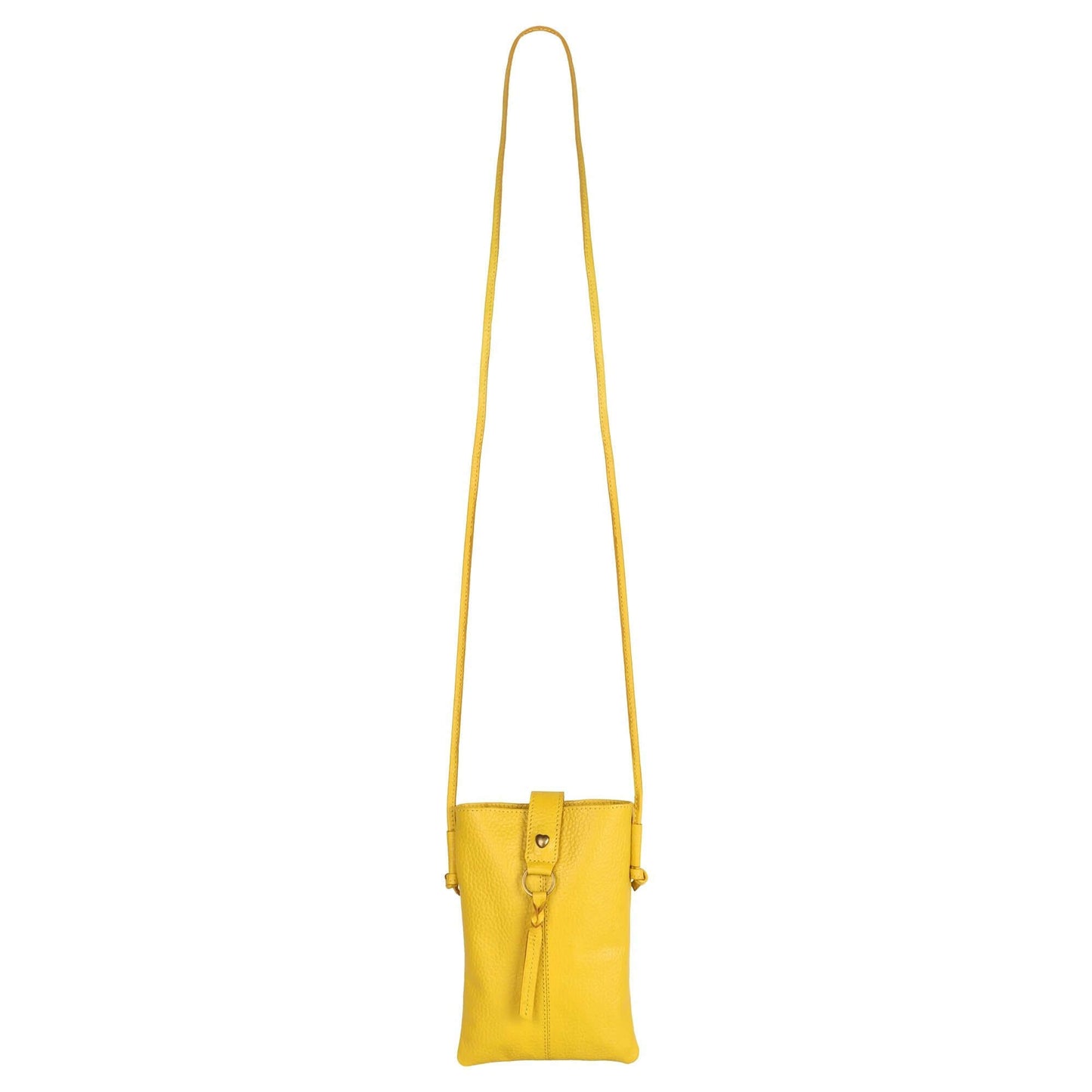 Jennie Small crossbody bag w/ slim strap closure & tassel - Canary Yellow