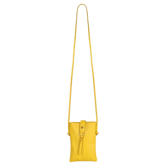 Jennie Small crossbody bag w/ slim strap closure & tassel - Canary Yellow