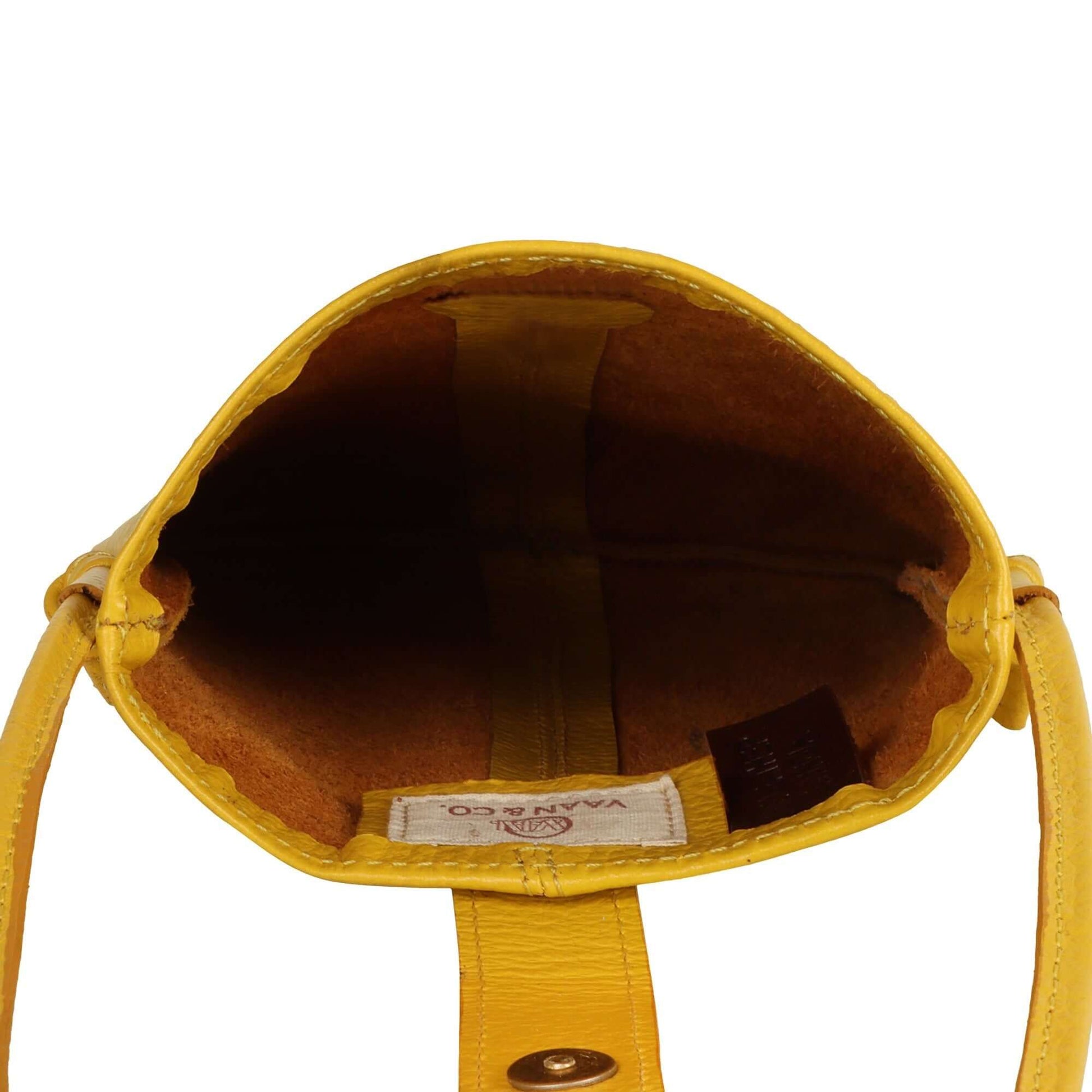 Jennie Small crossbody bag w/ slim strap closure & tassel - Canary Yellow