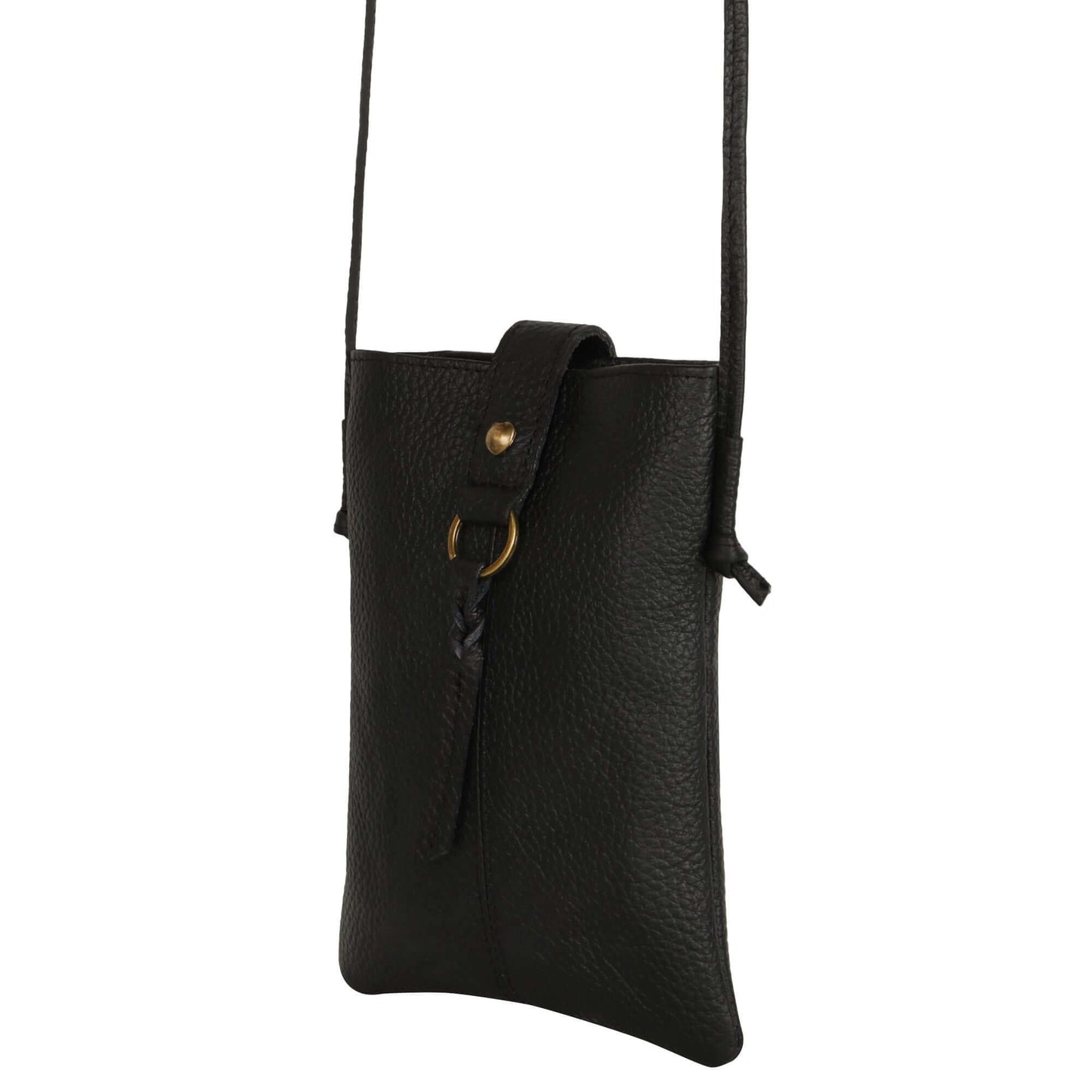 Jennie Small crossbody bag w/ slim strap closure & tassel - Black
