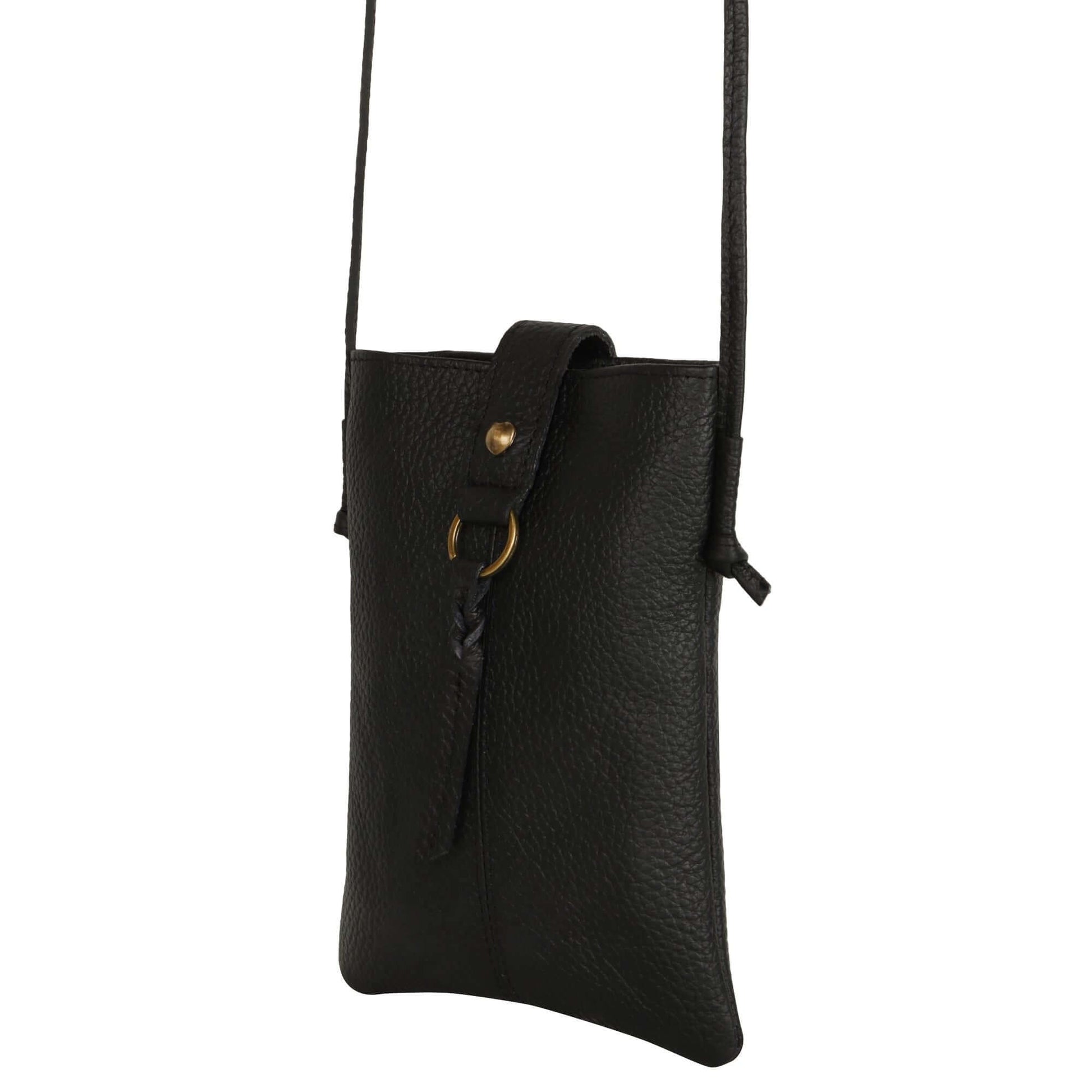 Jennie Small crossbody bag w/ slim strap closure & tassel - Black