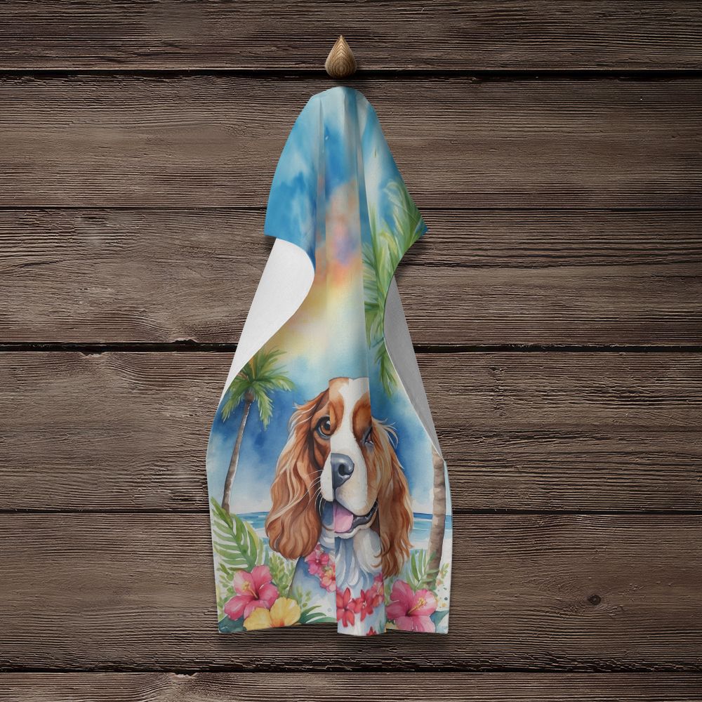 Cavalier Spaniel Luau Kitchen Towel Dish Cloths Guest Hand Towel Decorative Bathroom Towel for Face,Tea, Dishcloth, Kitchen and Bath