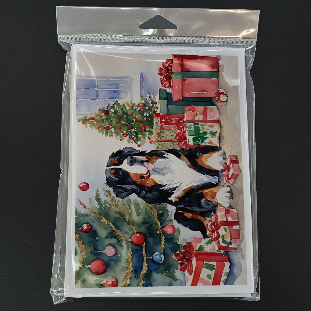 Bernese Mountain Dog Christmas Greeting Cards Pack of 8 Blank Cards with Envelopes Whimsical A7 Size 5x7 Blank Note Cards