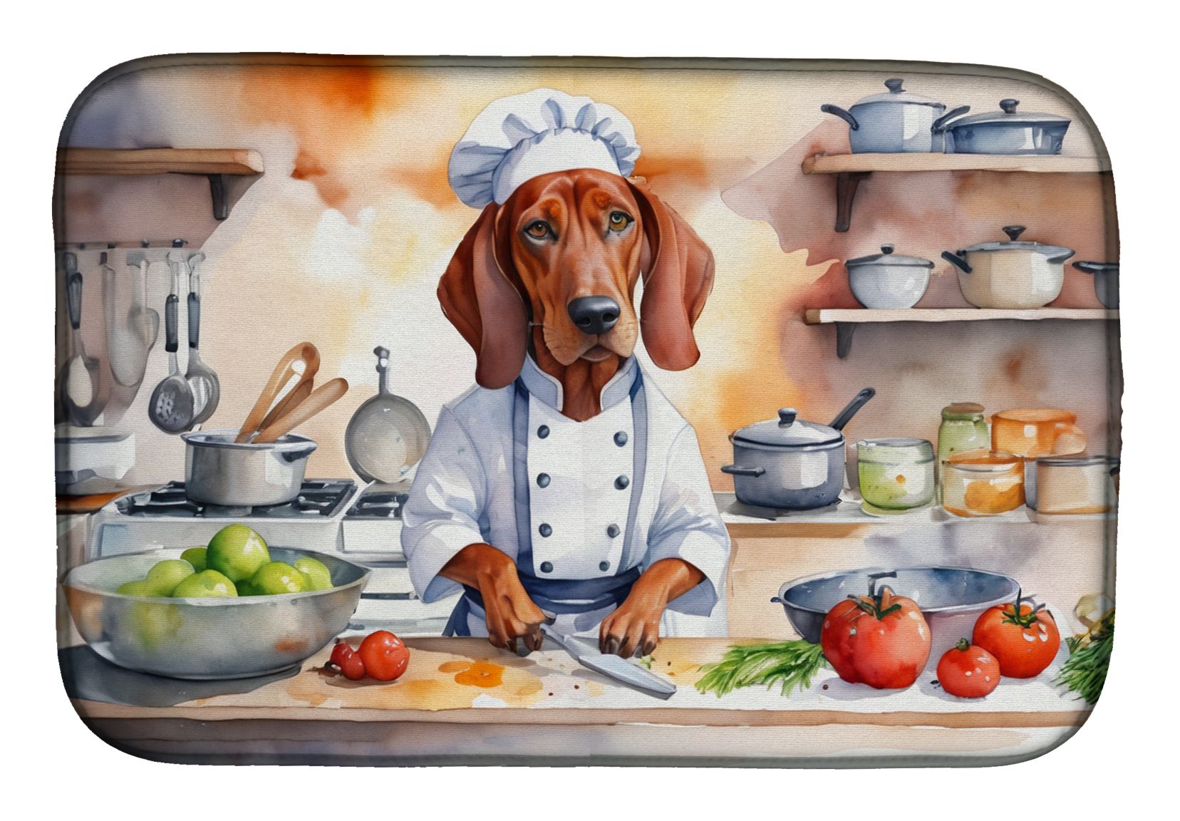 Redbone Coonhound The Chef Dish Drying Mat Absorbent Dish Drying Mat Pad for Kitchen Counter Dish Drainer Mat for Countertop, 14 x 21", Multicolor