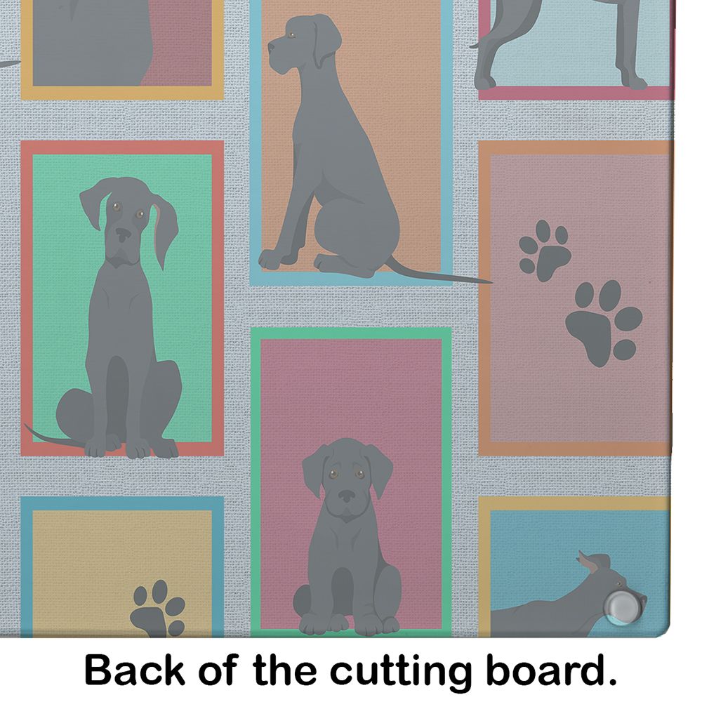 NEW Lots of Black Great Dane Glass Cutting Board Decorative Tempered Glass Kitchen Cutting and Serving Board Large Size Chopping Board
