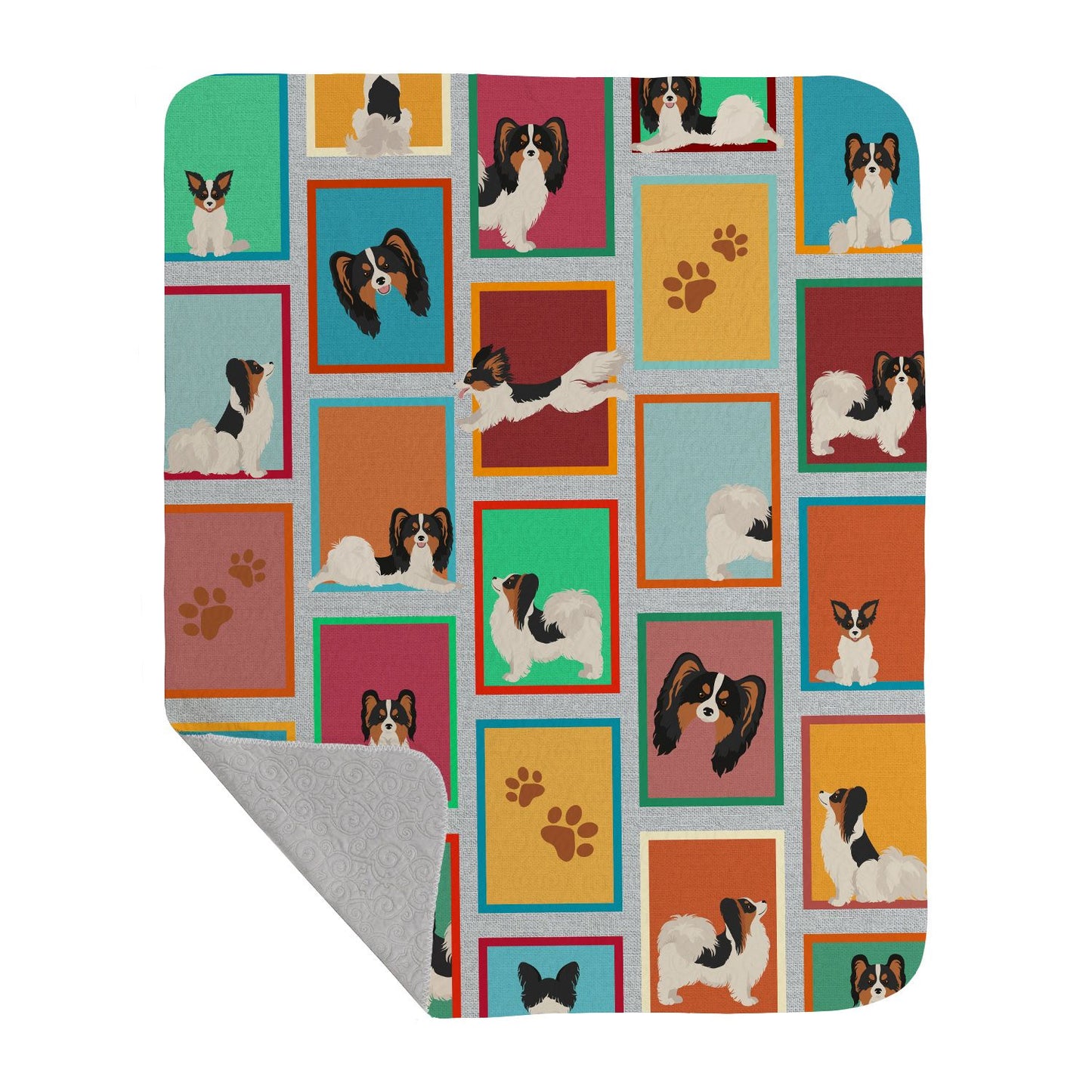 Lots of Tricolor Papillon Quilted Blanket 50x60 Artwork Pattern Quilted Throw Blanket for Bed, Couch, Sofa, Soft and Lightweight