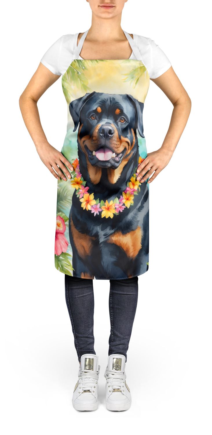 Rottweiler Luau Apron Cooking Kitchen Server Baking Crafts Gardening for Adult Women Men, Unisex, Large, Multicolor