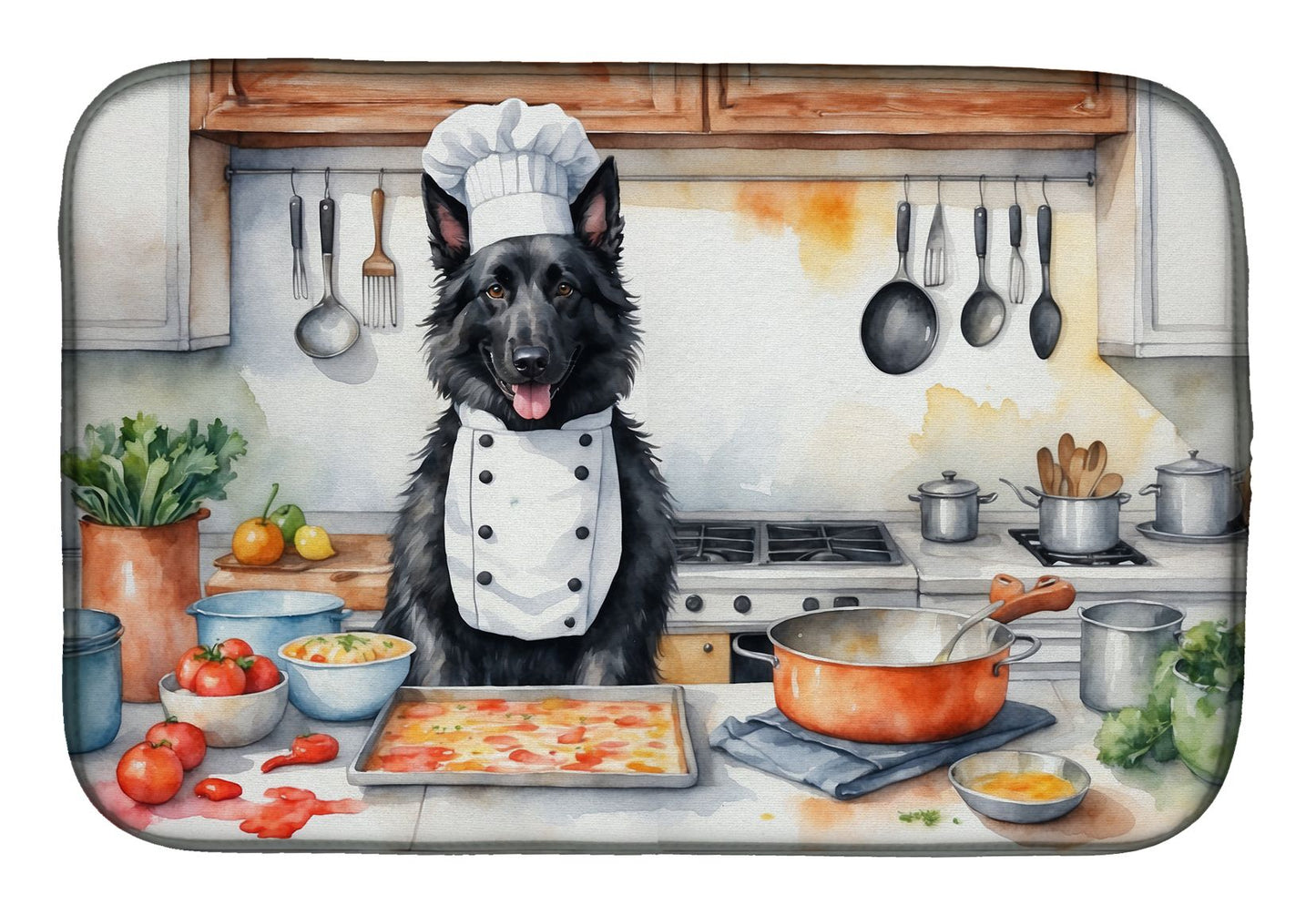 Belgian Sheepdog The Chef Dish Drying Mat Absorbent Dish Drying Mat Pad for Kitchen Counter Dish Drainer Mat for Countertop, 14 x 21", Multicolor
