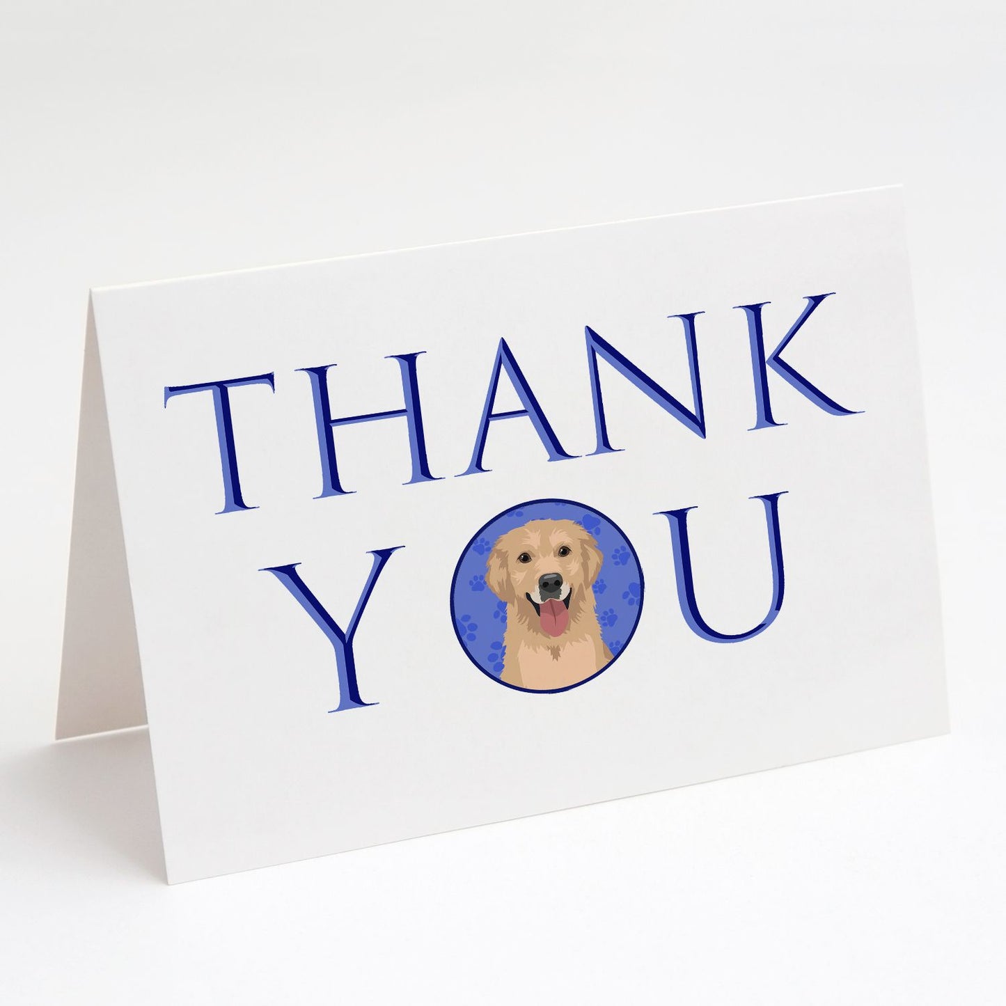 Golden Retriever Fawn #3 Thank You Greeting Cards Pack of 8 Blank Cards with Envelopes Whimsical A7 Size 5x7 Blank Note Cards