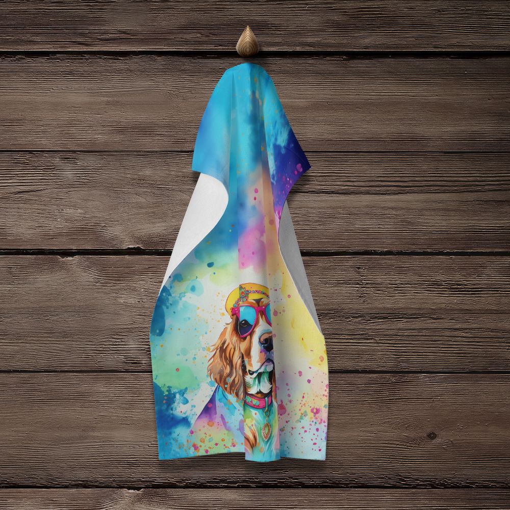 Cavalier Spaniel Hippie Dawg Kitchen Towel Dish Cloths Guest Hand Towel Decorative Bathroom Towel for Face,Tea, Dishcloth, Kitchen and Bath