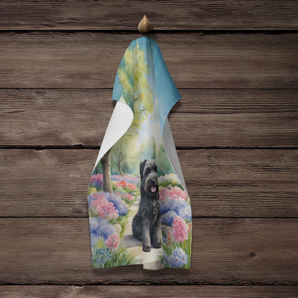 Bouvier des Flandres Spring Path Kitchen Towel Dish Cloths Guest Hand Towel Decorative Bathroom Towel for Face,Tea, Dishcloth, Kitchen and Bath