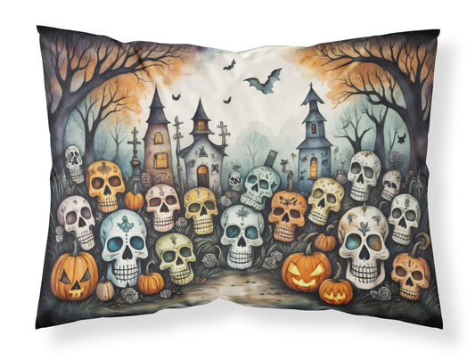 Calaveras Sugar Skulls Spooky Halloween Standard Pillowcase Lightweight Super Soft Easy Care Decorative Artwork Pillowcase, Standard
