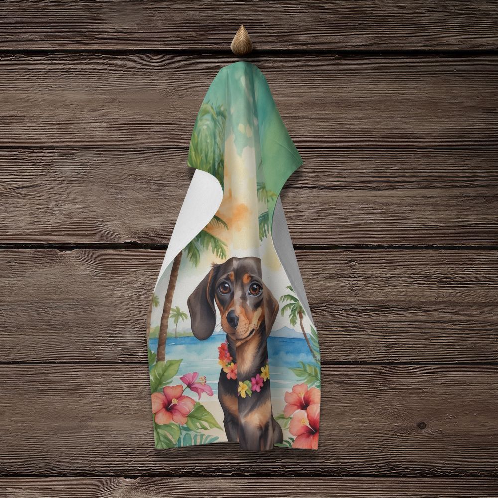 Dachshund Luau Kitchen Towel Dish Cloths Guest Hand Towel Decorative Bathroom Towel for Face,Tea, Dishcloth, Kitchen and Bath