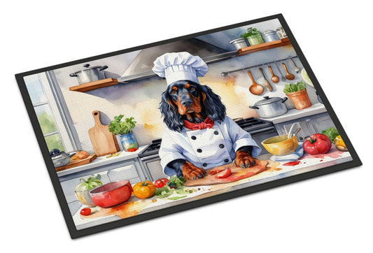 Gordon Setter The Chef Doormat Front Door Mat Indoor Outdoor Rugs for Entryway, Non Slip Washable Low Pile, 24H X 36W