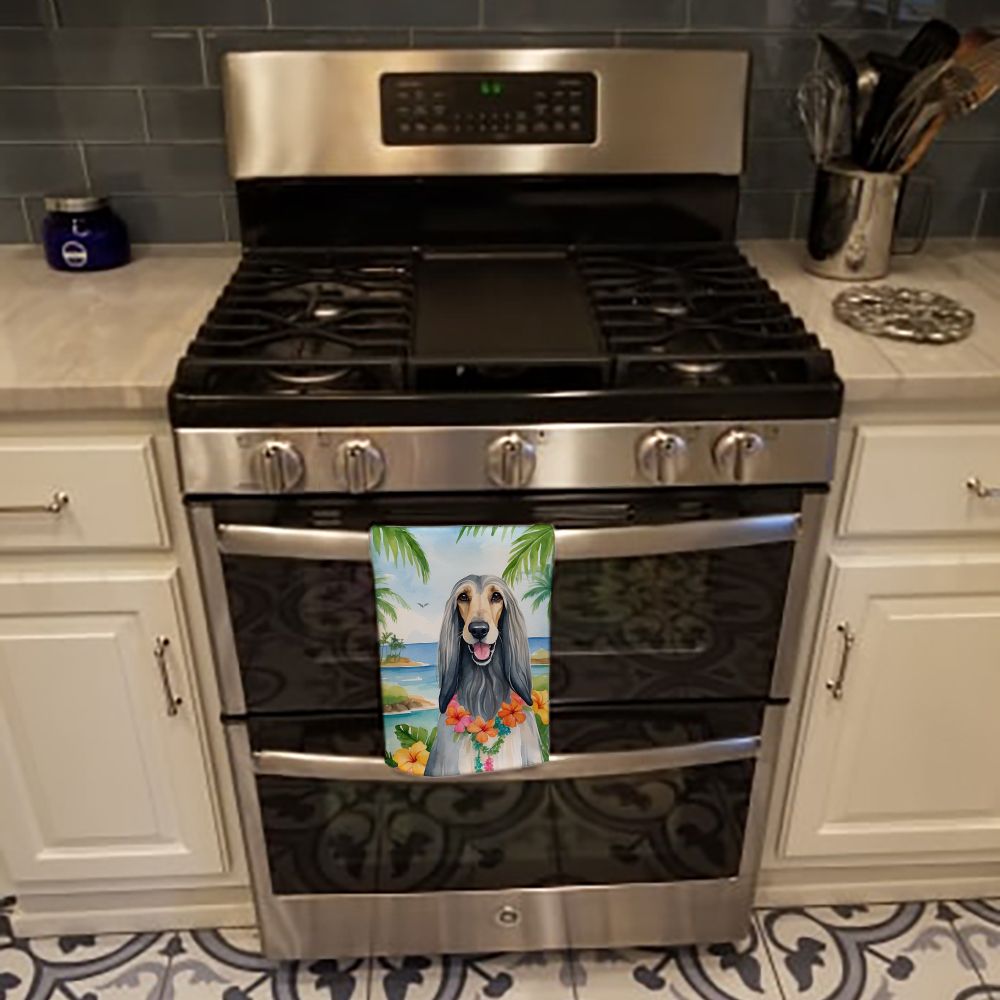 Afghan Hound Luau Kitchen Towel Dish Cloths Guest Hand Towel Decorative Bathroom Towel for Face,Tea, Dishcloth, Kitchen and Bath