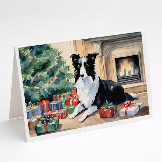 Border Collie Christmas Greeting Cards Pack of 8 Blank Cards with Envelopes Whimsical A7 Size 5x7 Blank Note Cards