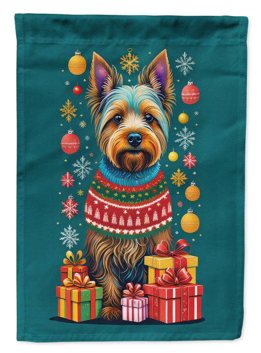 Australian Terrier Holiday Christmas Garden Flag Mailbox Flag Decorative Yard Flag Banner Outside Patio Artwork Yard Flower Beds, Garden Size, Multicolor