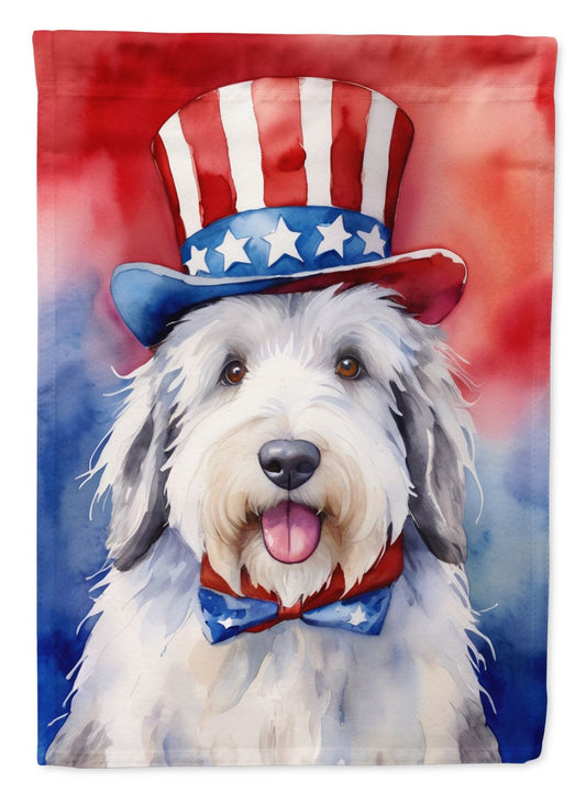 Old English Sheepdog Patriotic American Garden Flag Mailbox Flag Decorative Yard Flag Banner Outside Patio Artwork Yard Flower Beds, Garden Size, Multicolor