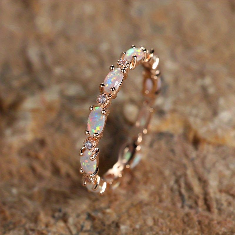 Ring Of Opal Engagement Wedding Valentine's Gift Women's Exquisite Jewelry Trendy Accessories