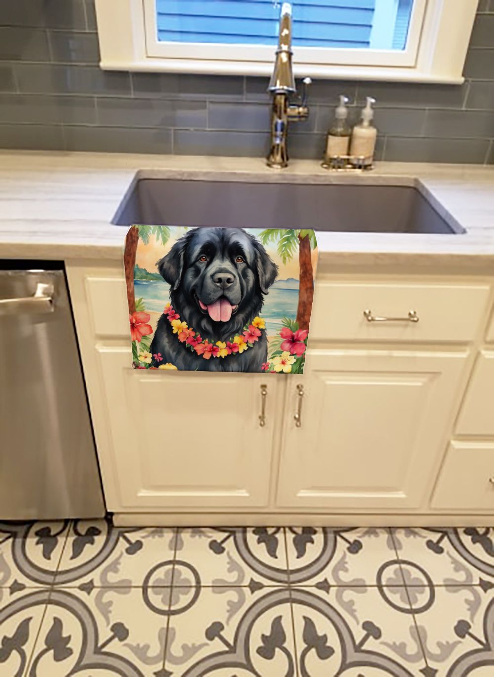 Newfoundland Luau Kitchen Towel Dish Cloths Guest Hand Towel Decorative Bathroom Towel for Face,Tea, Dishcloth, Kitchen and Bath