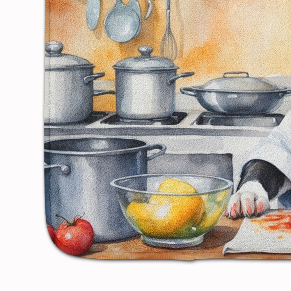 Boston Terrier The Chef Memory Foam Kitchen Mat Machine Washable Anti-Fatigue Mat Cushion Comfort Bath Mat or Kitchen Rug