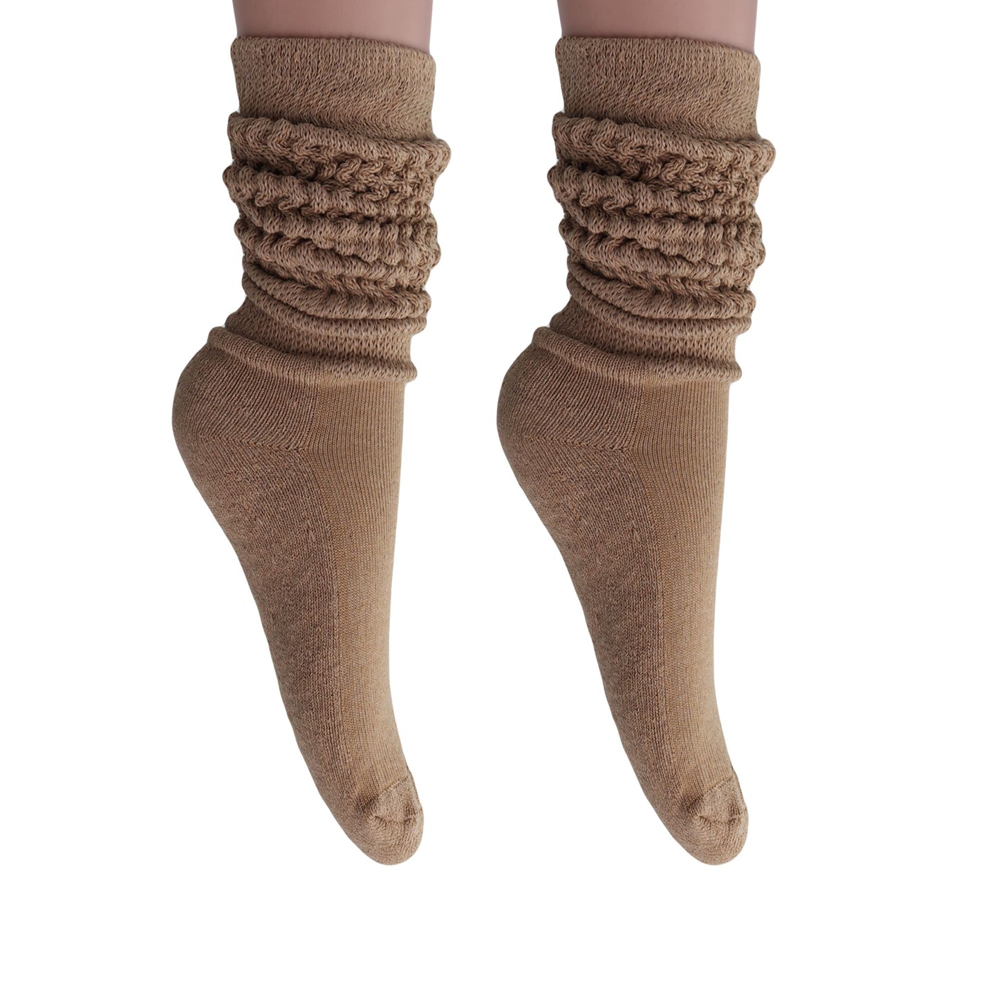 Women's Extra Long Slouch Scrunch Socks Knee High, Cotton Blend, Pack of 2, Fits Shoe Sizes 5-10, 80s Style, 28 Colors