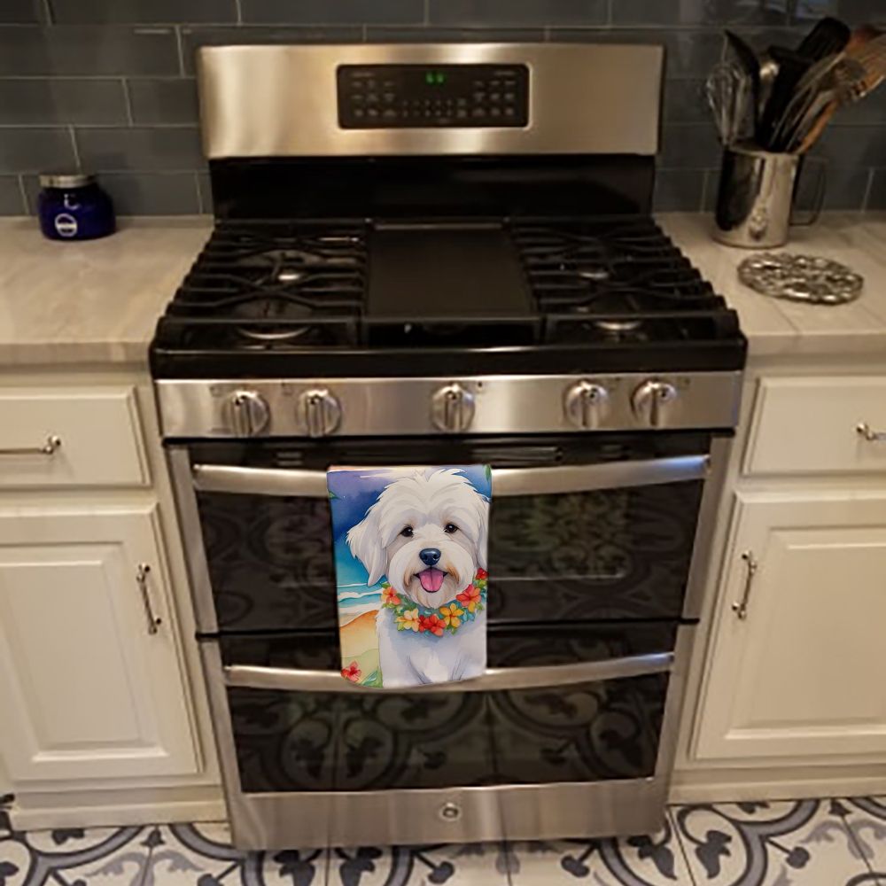 Coton de Tulear Luau Kitchen Towel Dish Cloths Guest Hand Towel Decorative Bathroom Towel for Face,Tea, Dishcloth, Kitchen and Bath