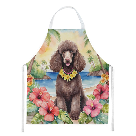 Chocolate Poodle Luau Apron Cooking Kitchen Server Baking Crafts Gardening for Adult Women Men, Unisex, Large, Multicolor