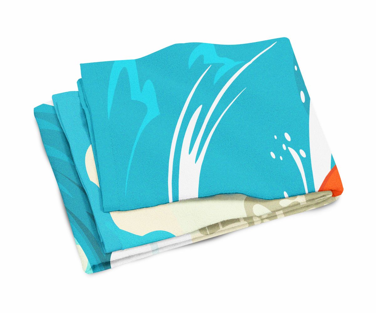 Surfer Dog Tricolor Papillon Premium Beach Towel Oversized Towel Beach Blanket, Pool, Beach Essentials, Yoga, Premium Bath Towel, Quick Dry Plush