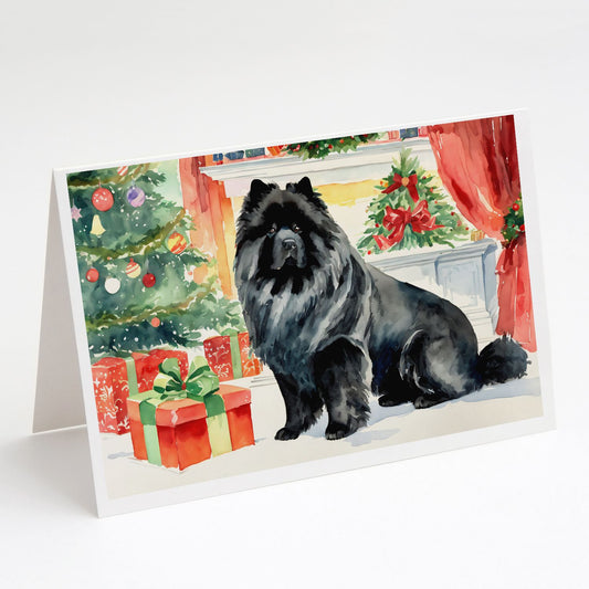 Black Chow Chow Christmas Greeting Cards Pack of 8 Blank Cards with Envelopes Whimsical A7 Size 5x7 Blank Note Cards