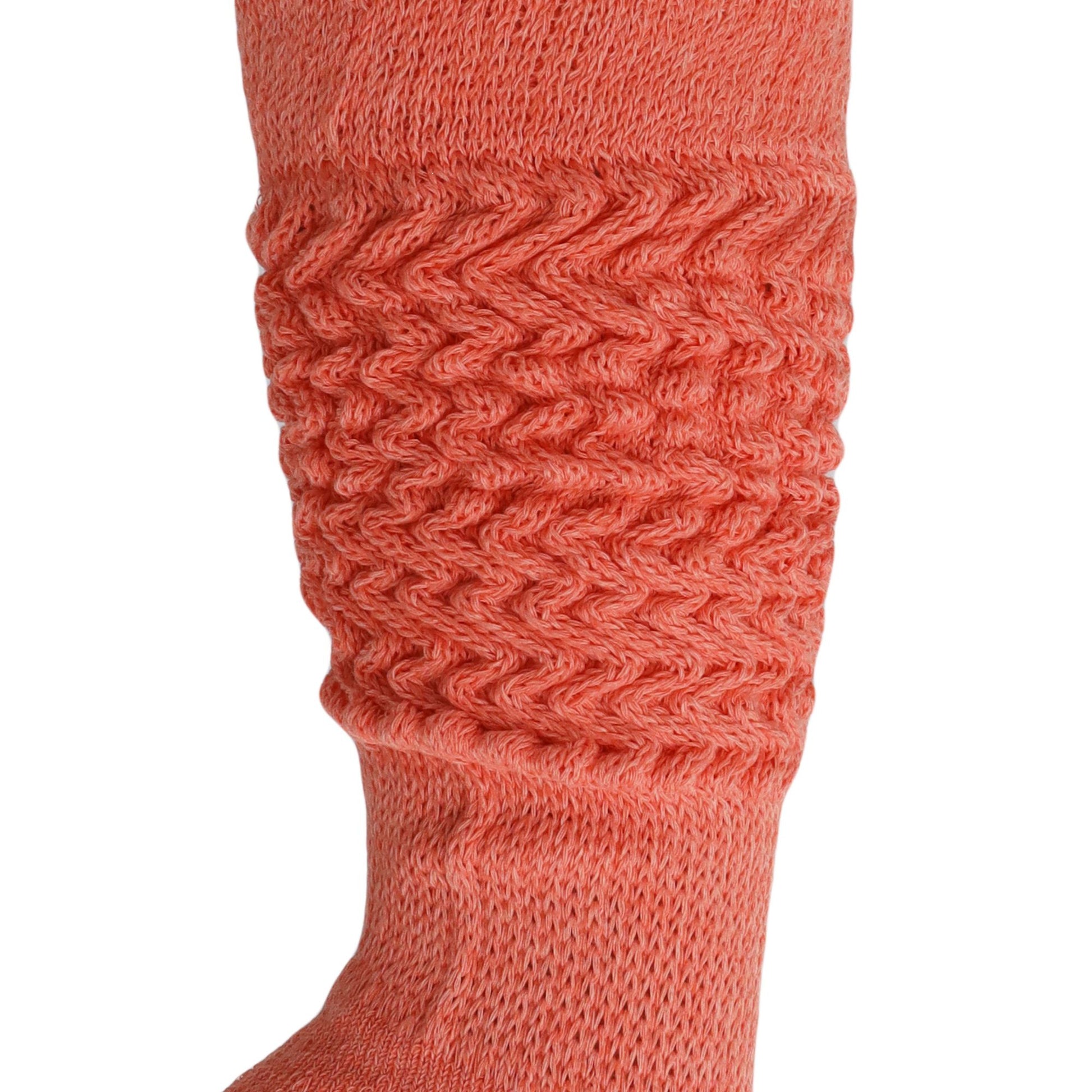Women's Extra Long Slouch Scrunch Socks Knee High, Cotton Blend, Pack of 2, Fits Shoe Sizes 5-10, 80s Style, 28 Colors