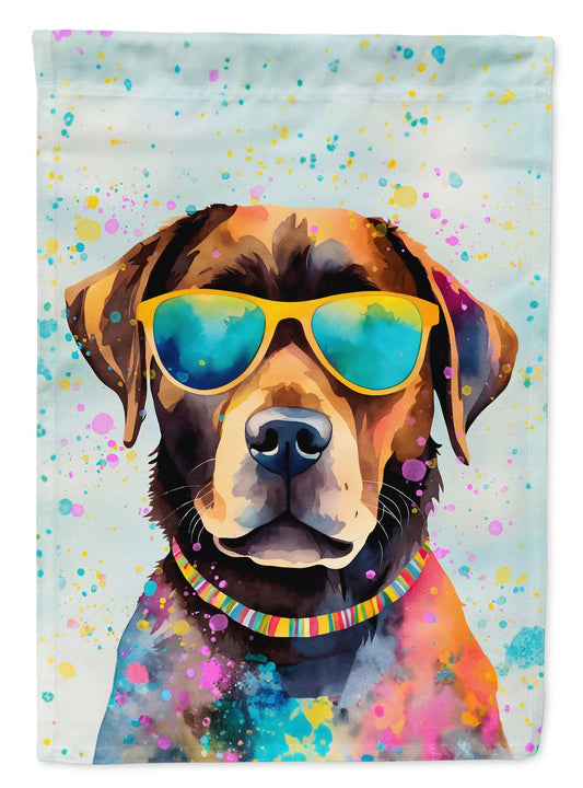 Chocolate Labrador Hippie Dawg Garden Flag Mailbox Flag Decorative Yard Flag Banner Outside Patio Artwork Yard Flower Beds, Garden Size, Multicolor