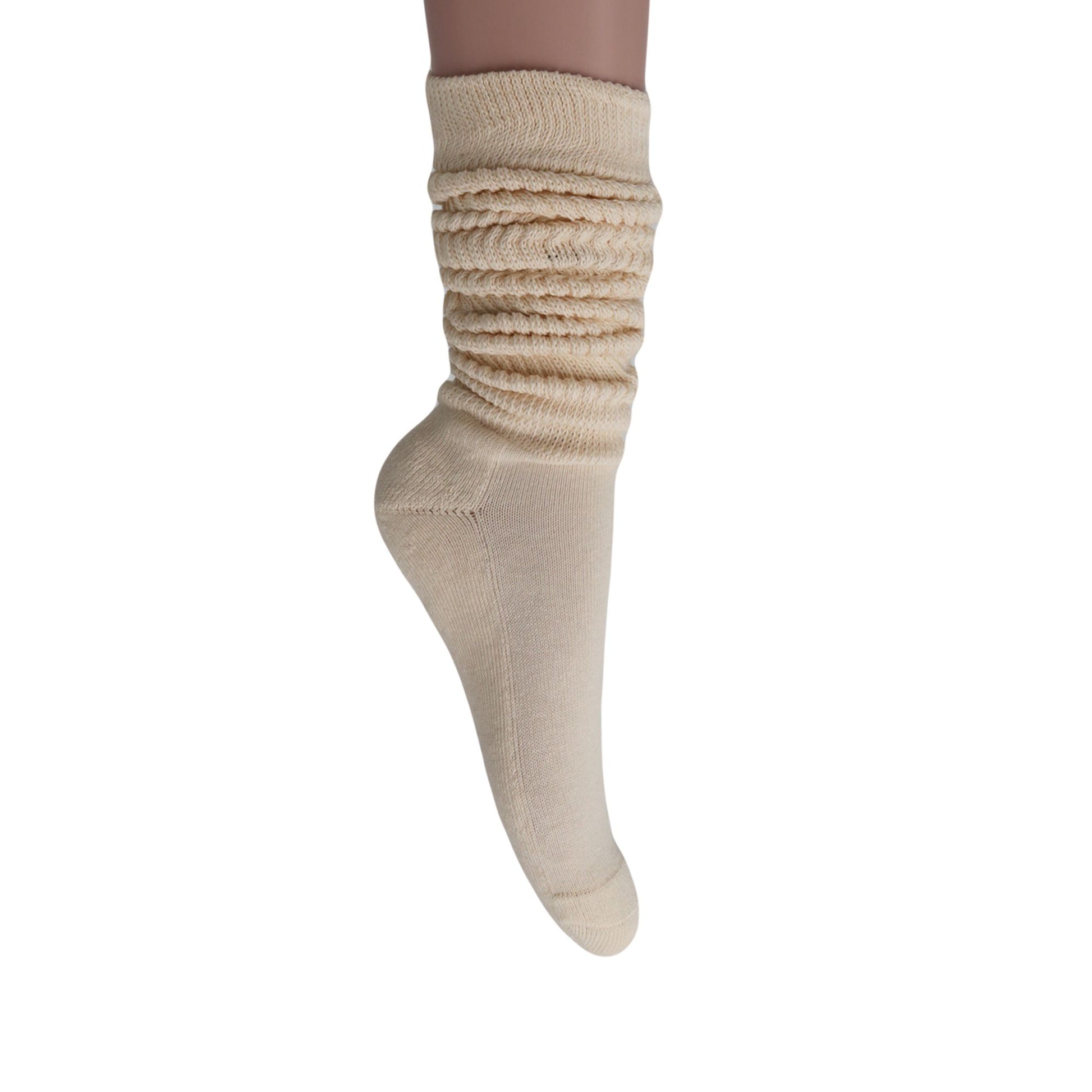 Women's Extra Long Slouch Scrunch Socks Knee High, Cotton Blend, Pack of 2, Fits Shoe Sizes 5-10, 80s Style, 28 Colors