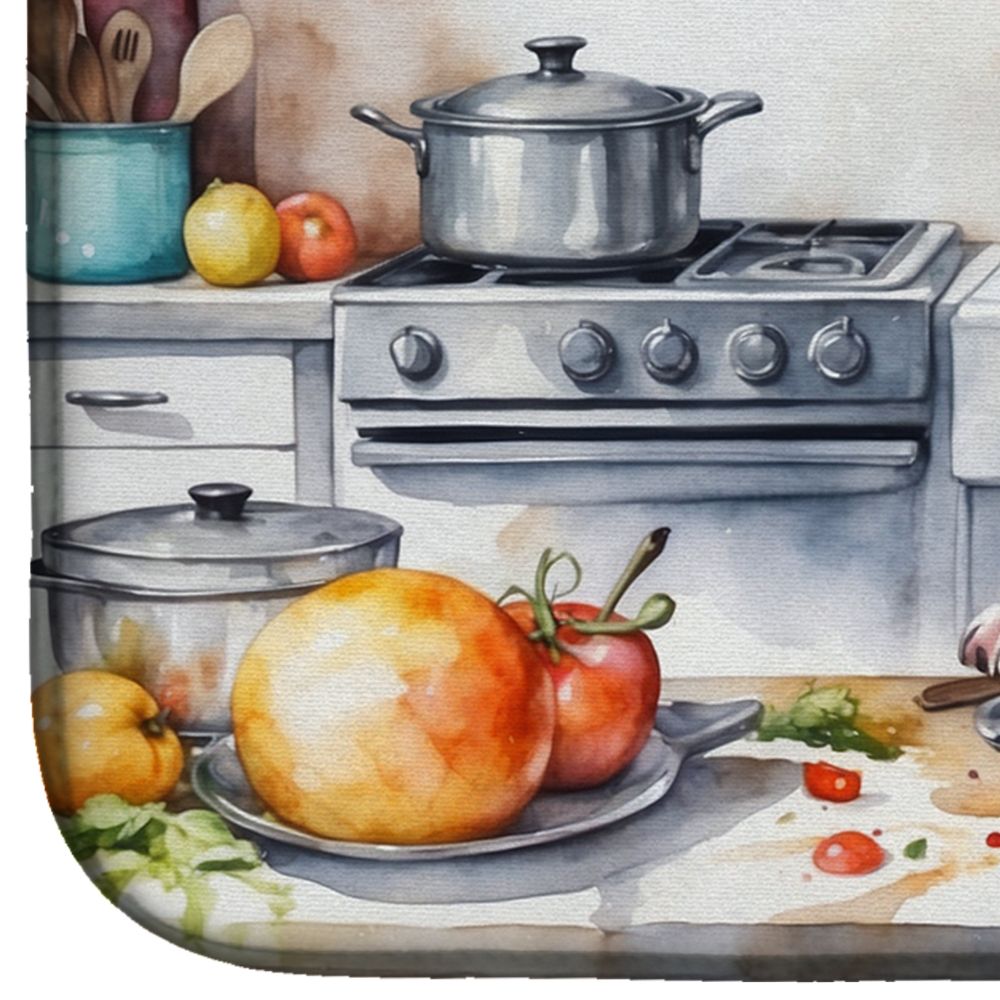 English Bulldog The Chef Dish Drying Mat Absorbent Dish Drying Mat Pad for Kitchen Counter Dish Drainer Mat for Countertop, 14 x 21", Multicolor