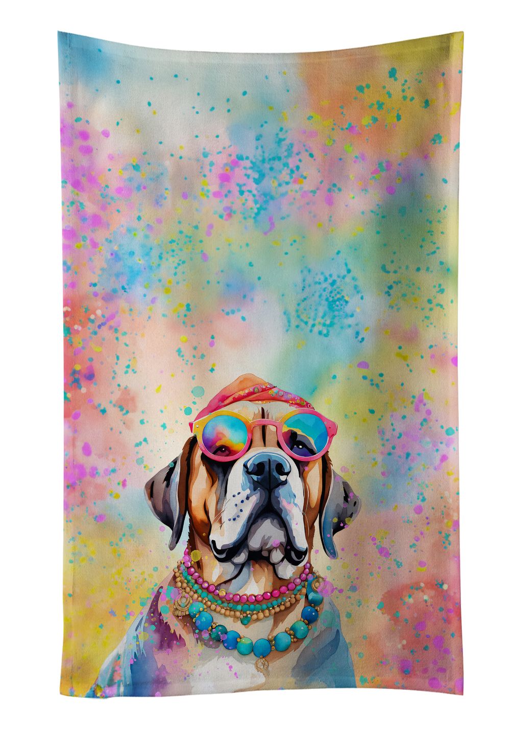 Mastiff Hippie Dawg Kitchen Towel Dish Cloths Guest Hand Towel Decorative Bathroom Towel for Face,Tea, Dishcloth, Kitchen and Bath