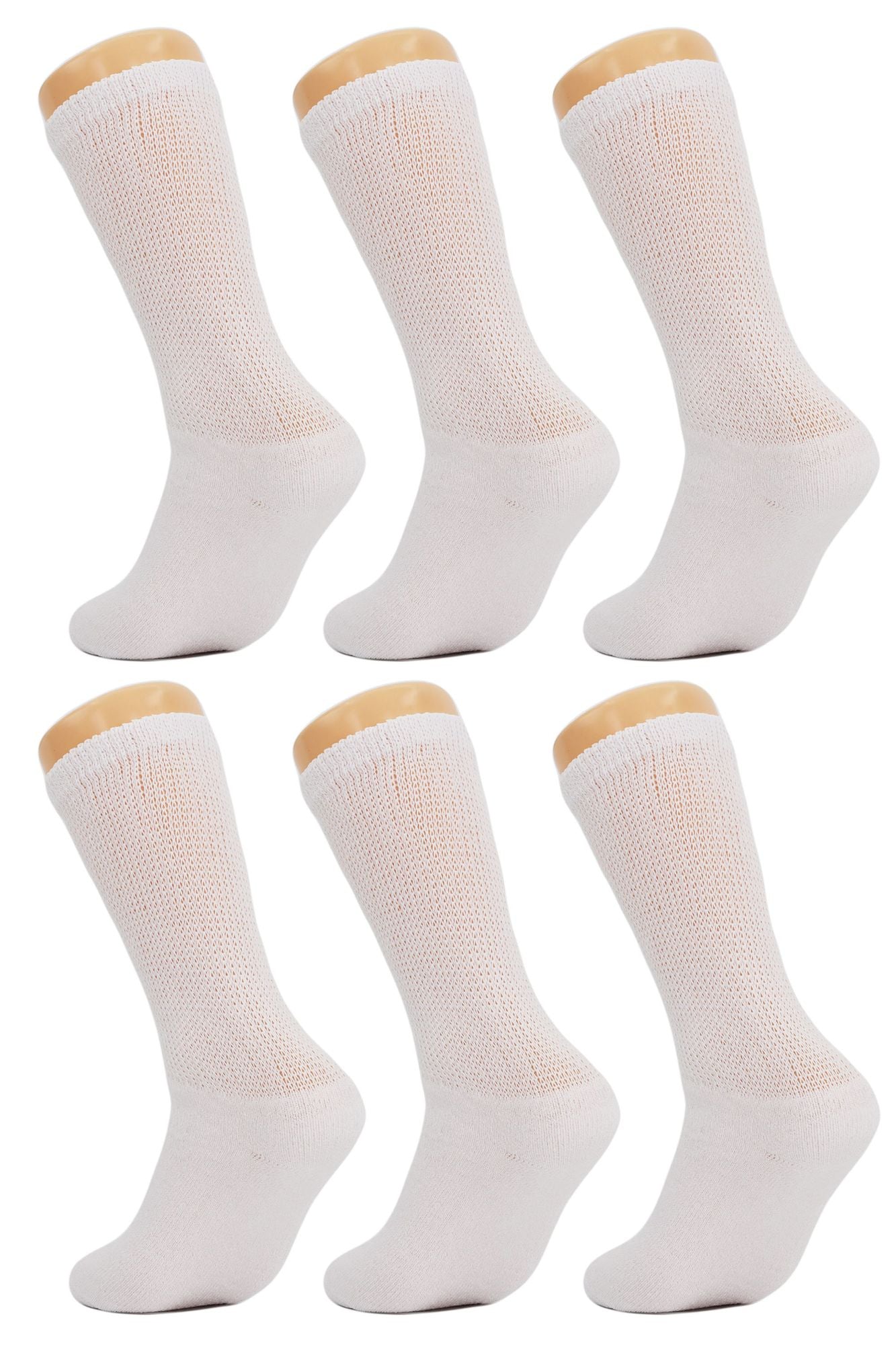 Diabetic Crew Socks Non-Binding Cotton Crew Diabetes Socks 6 Pairs