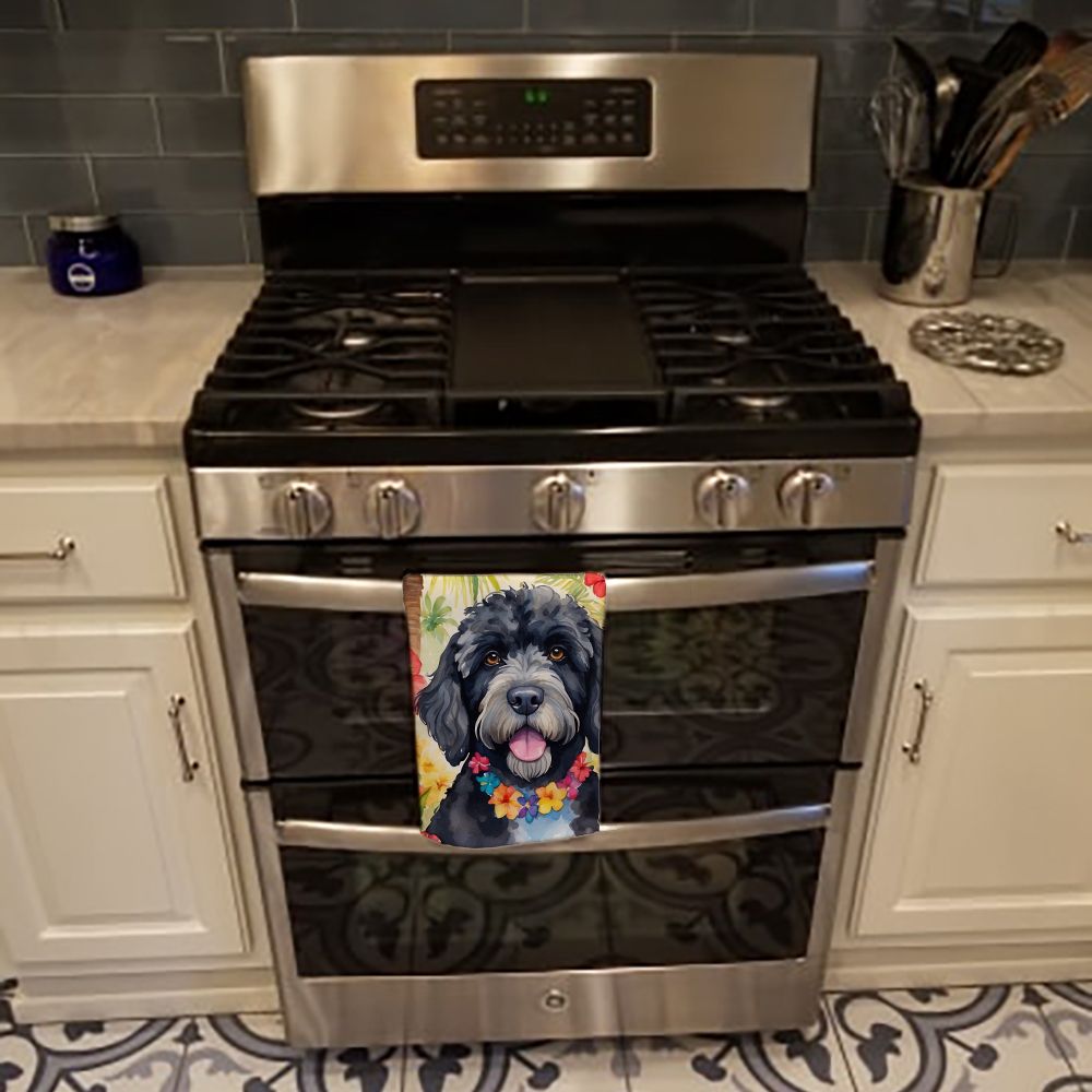 Portuguese Water Dog Luau Kitchen Towel Dish Cloths Guest Hand Towel Decorative Bathroom Towel for Face,Tea, Dishcloth, Kitchen and Bath