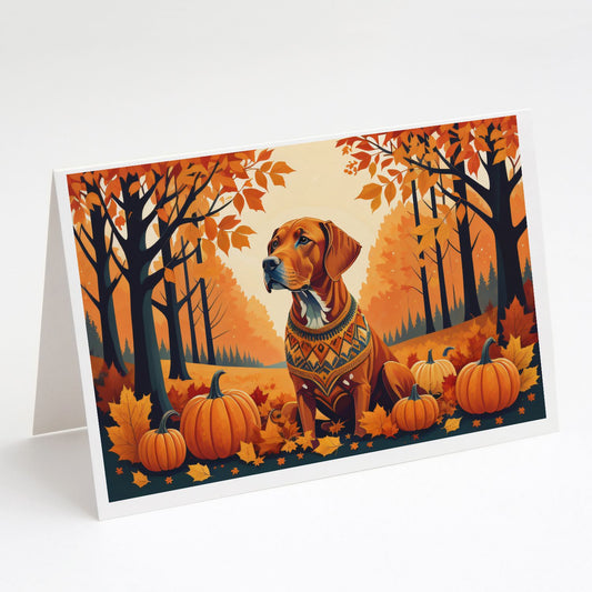Vizsla Fall Greeting Cards Pack of 8 Blank Cards with Envelopes Whimsical A7 Size 5x7 Blank Note Cards