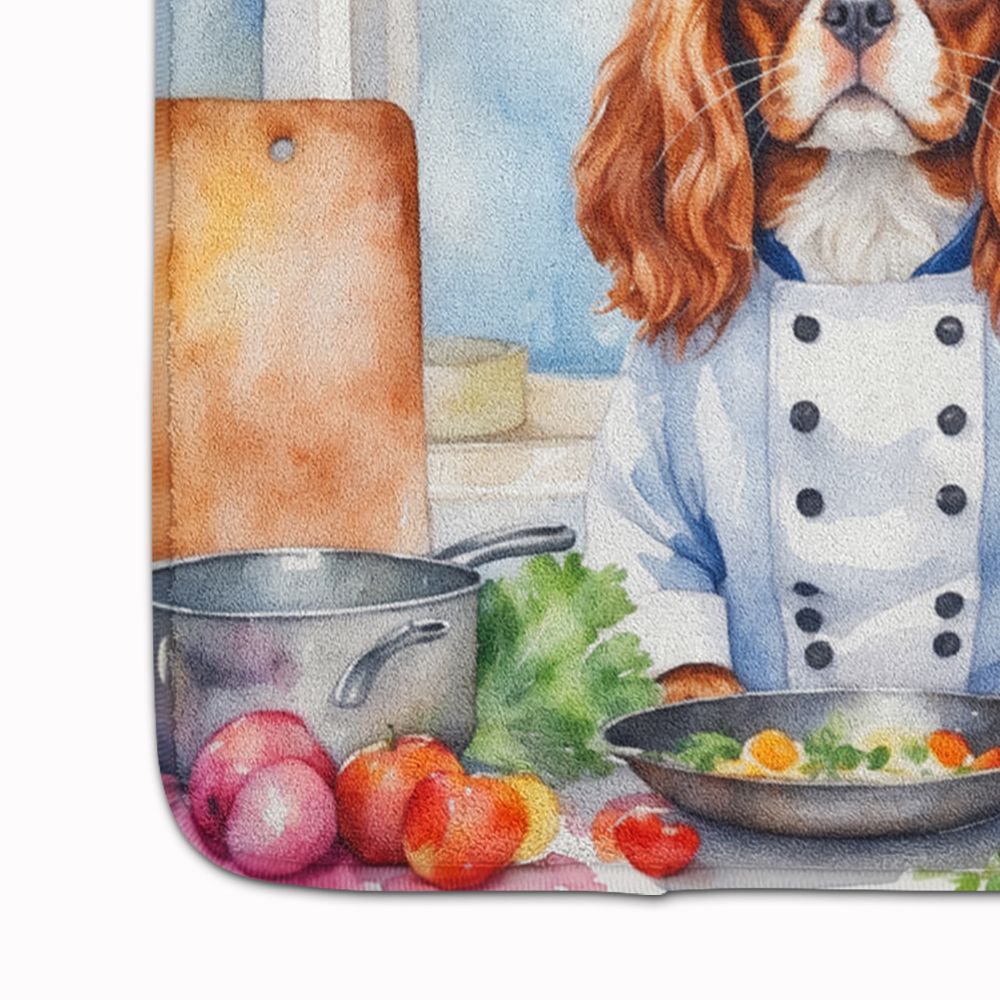 Cavalier Spaniel The Chef Memory Foam Kitchen Mat Machine Washable Anti-Fatigue Mat Cushion Comfort Bath Mat or Kitchen Rug