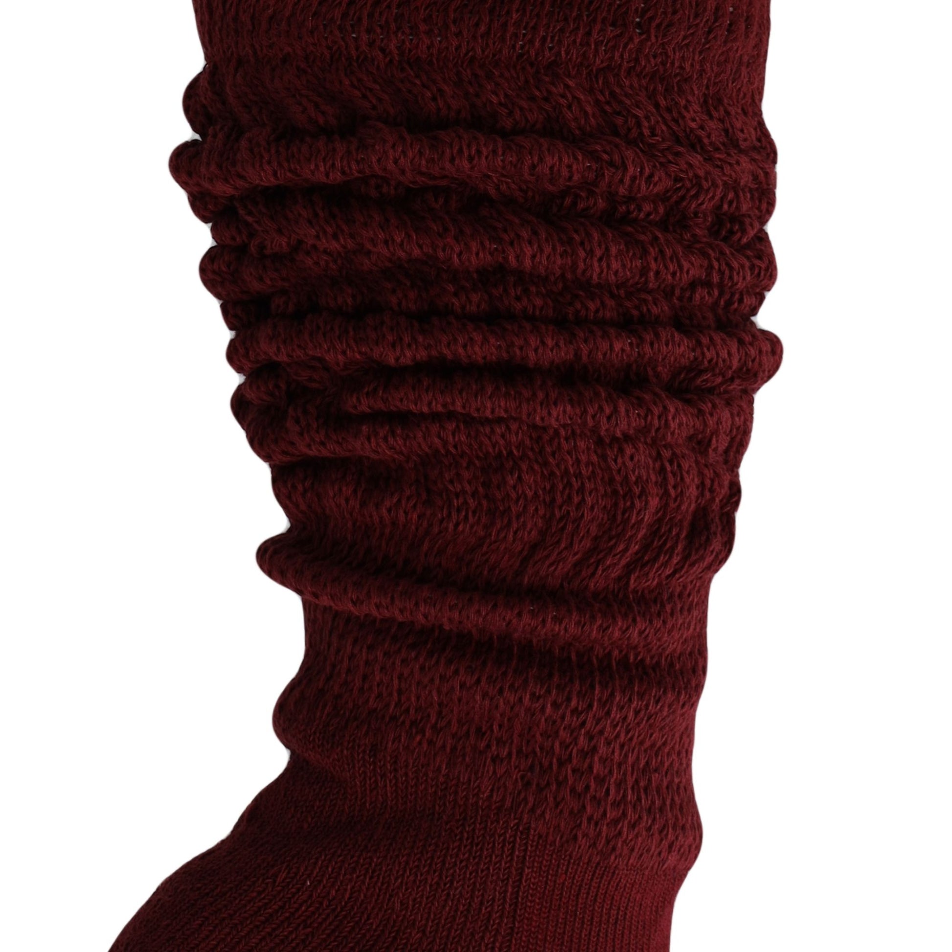 Women's Extra Long Slouch Scrunch Socks Knee High, Cotton Blend, Pack of 2, Fits Shoe Sizes 5-10, 80s Style, 28 Colors