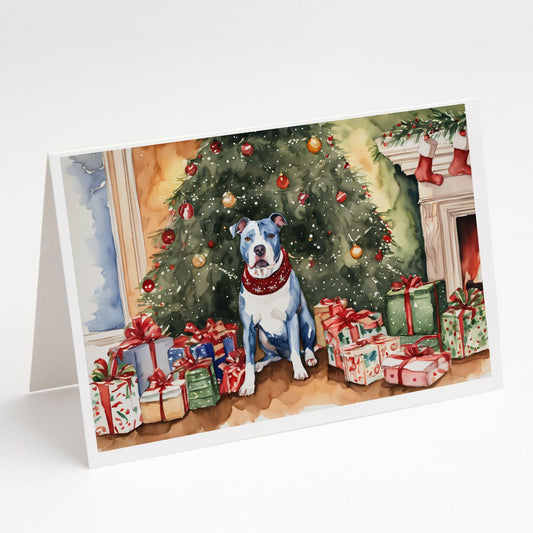 NEW Pit Bull Terrier Christmas Greeting Cards Pack of 8 Blank Cards with Envelopes Whimsical A7 Size 5x7 Blank Note Cards