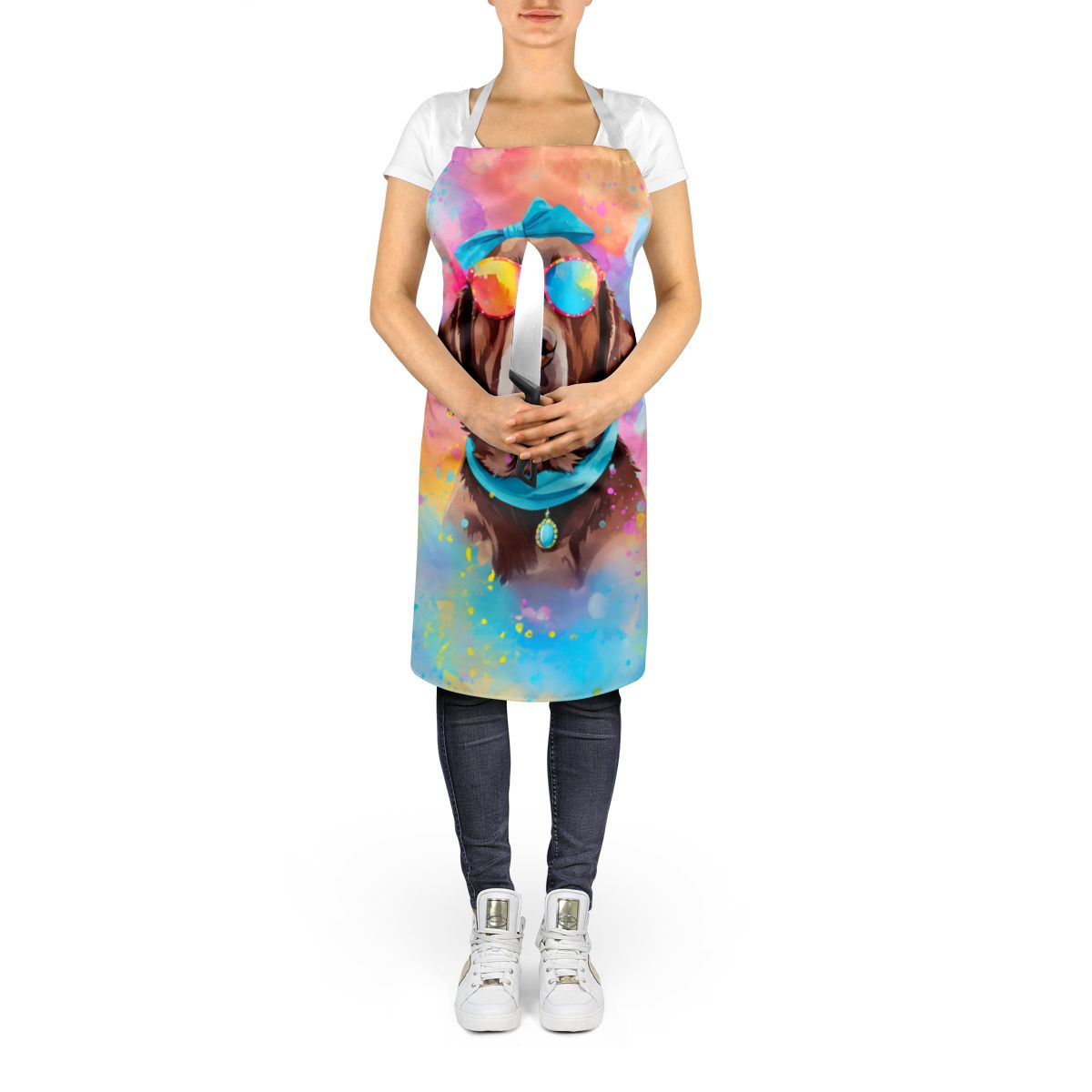 Chocolate Labrador Hippie Dawg Apron Cooking Kitchen Server Baking Crafts Gardening for Adult Women Men, Unisex, Large, Multicolor