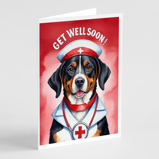 Entlebucher Mountain Dog Get Well Soon Greeting Cards Pack of 8 Blank Cards with Envelopes Whimsical A7 Size 5x7 Blank Note Cards