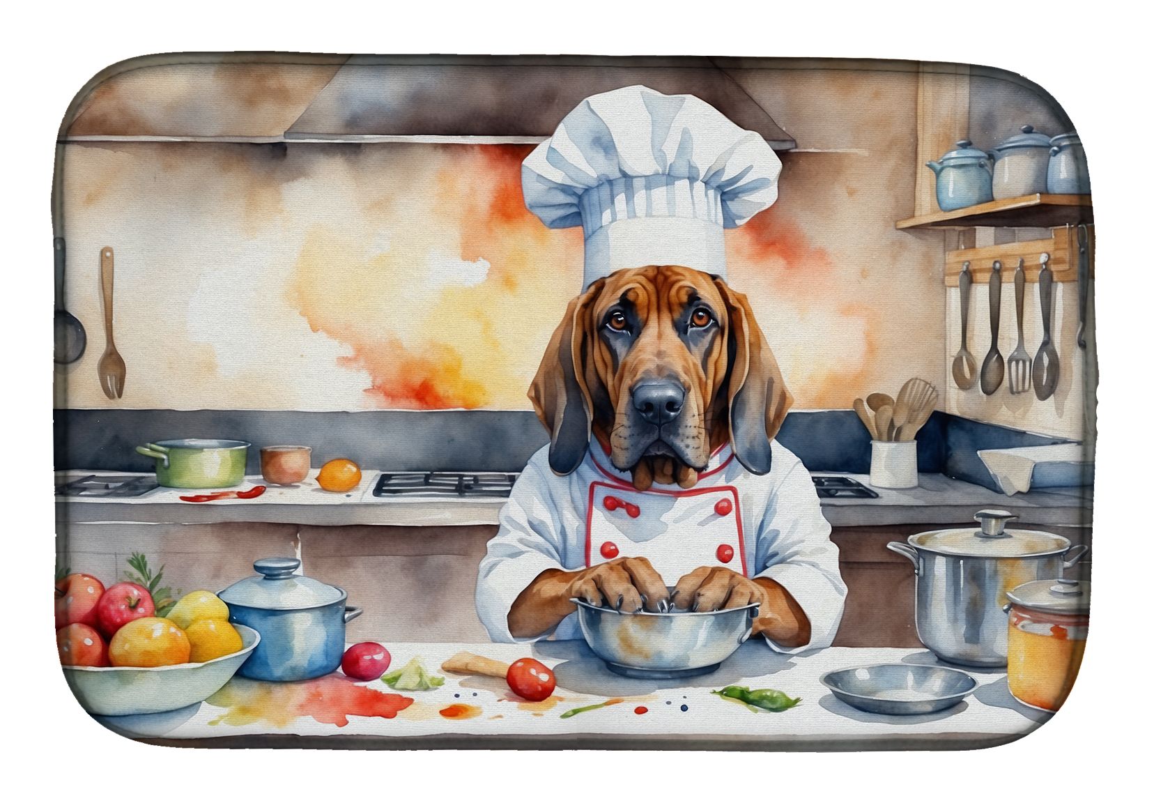 Bloodhound The Chef Dish Drying Mat Absorbent Dish Drying Mat Pad for Kitchen Counter Dish Drainer Mat for Countertop, 14 x 21", Multicolor