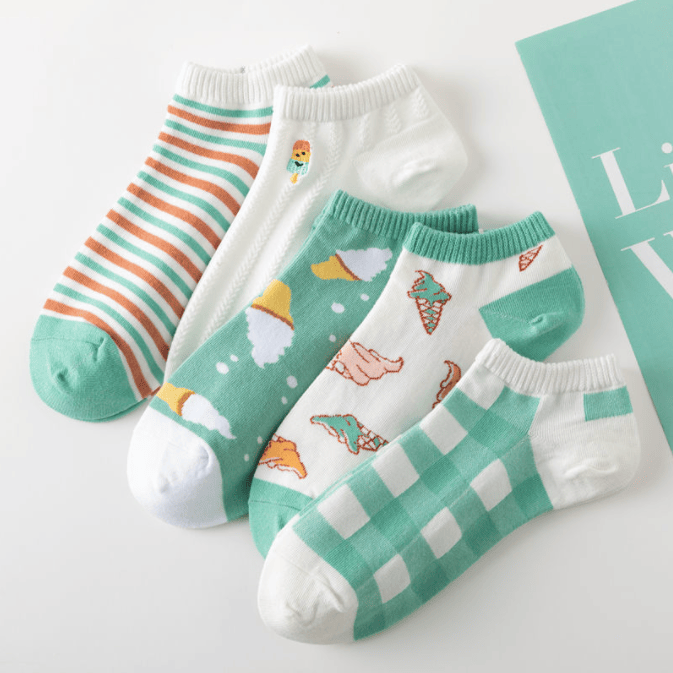 5Pairs Women Socks Short Boat Invisiable Chaussette Femme Skarpety Cotton Ankle Meias Sock Female Breathable Calcetines Mujer
