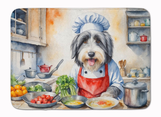 Bearded Collie The Chef Memory Foam Kitchen Mat Machine Washable Anti-Fatigue Mat Cushion Comfort Bath Mat or Kitchen Rug
