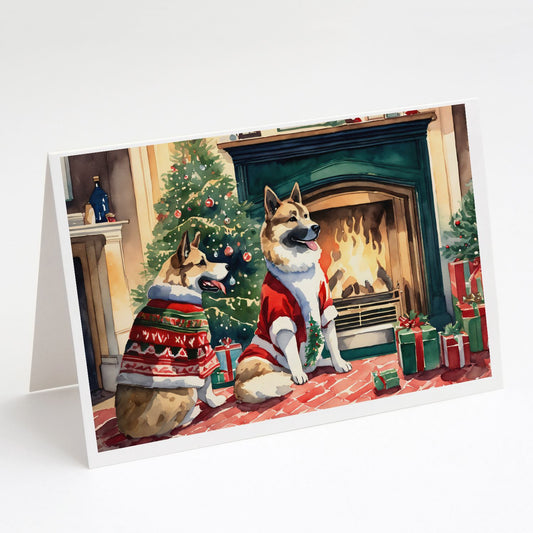 Akita Christmas Greeting Cards Pack of 8 Blank Cards with Envelopes Whimsical A7 Size 5x7 Blank Note Cards