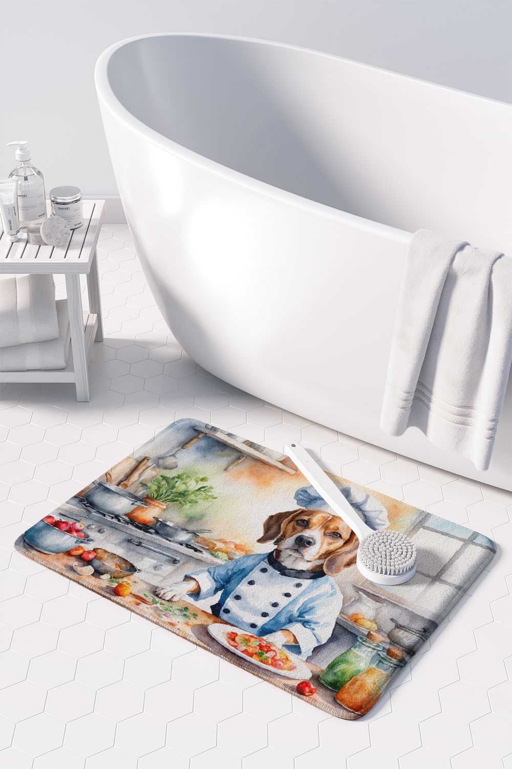 Beagle The Chef Memory Foam Kitchen Mat Machine Washable Anti-Fatigue Mat Cushion Comfort Bath Mat or Kitchen Rug