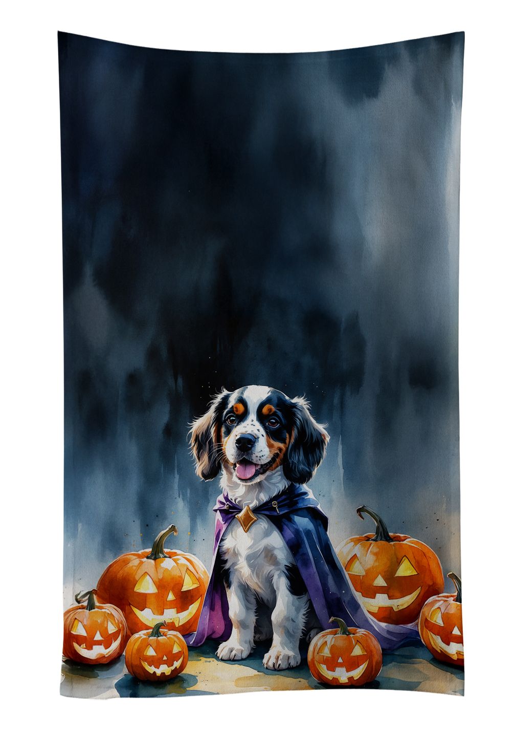 Welsh Springer Spaniel Puppy Halloween Kitchen Towel Dish Cloths Guest Hand Towel Decorative Bathroom Towel for Face,Tea, Dishcloth, Kitchen and Bath